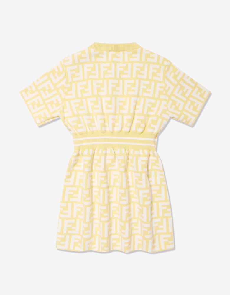 Baby Girls FF Logo Knit Dress in Yellow