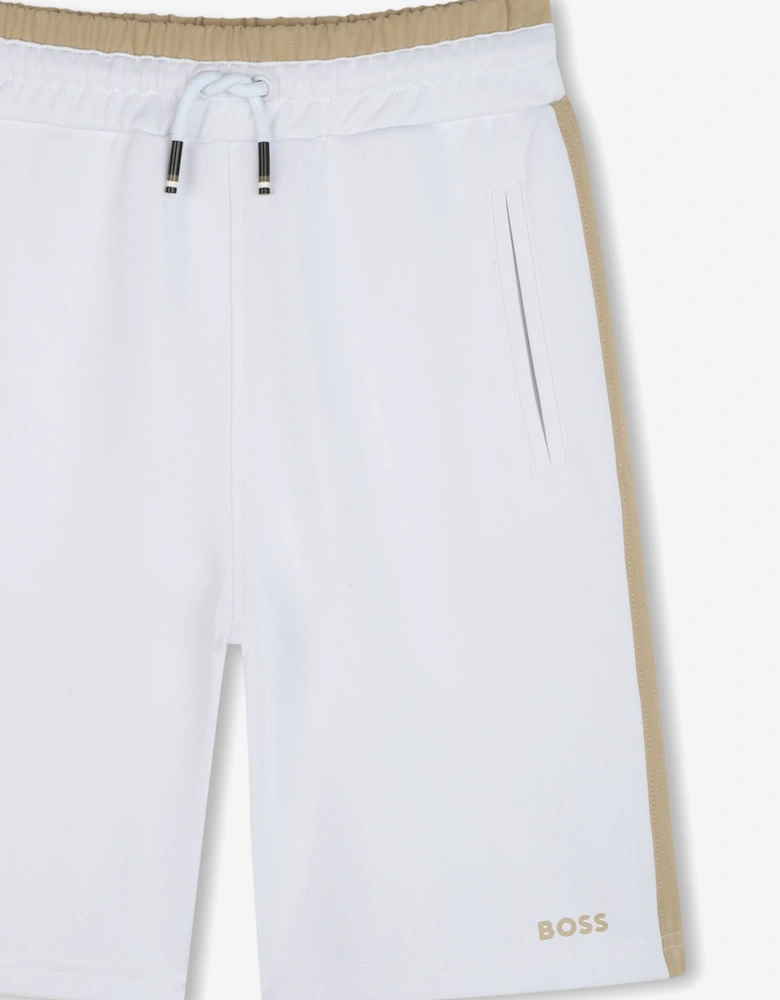 BOSS Boys Logo Bermuda Shorts in White