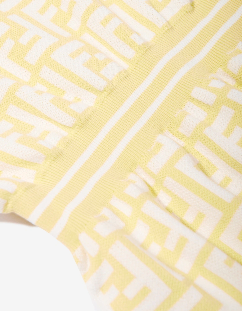 Baby Girls FF Logo Knit Dress in Yellow