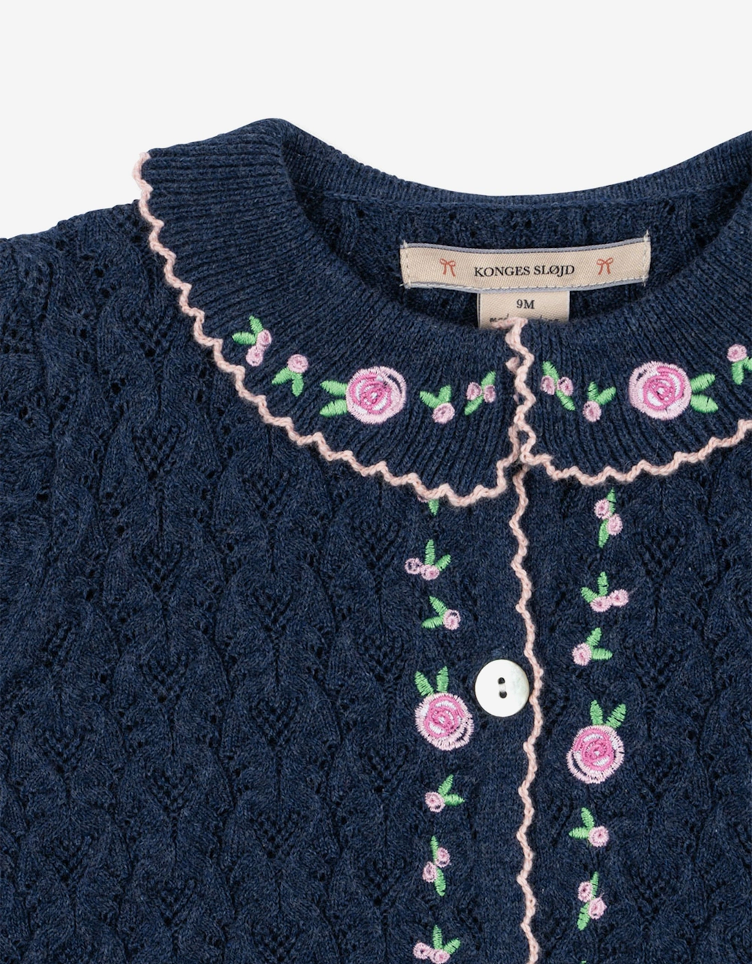 Girls Rosier Knitted Cardigan in Navy