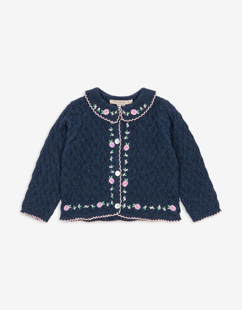 Girls Rosier Knitted Cardigan in Navy