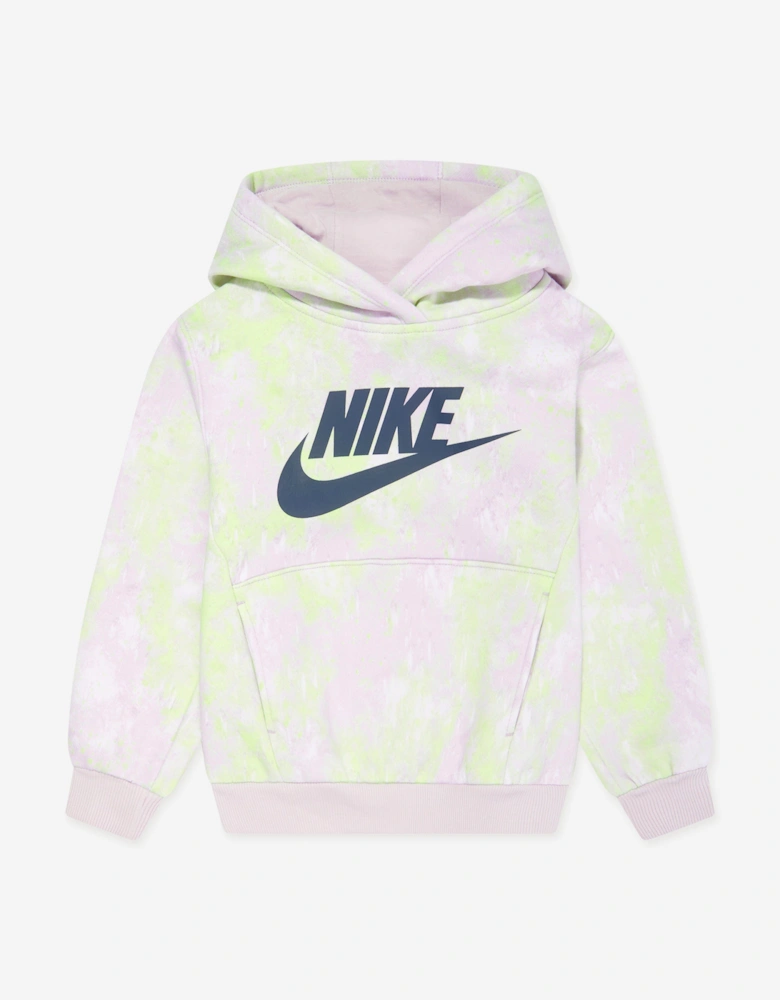 Girls Printed Club Hoodie in Purple