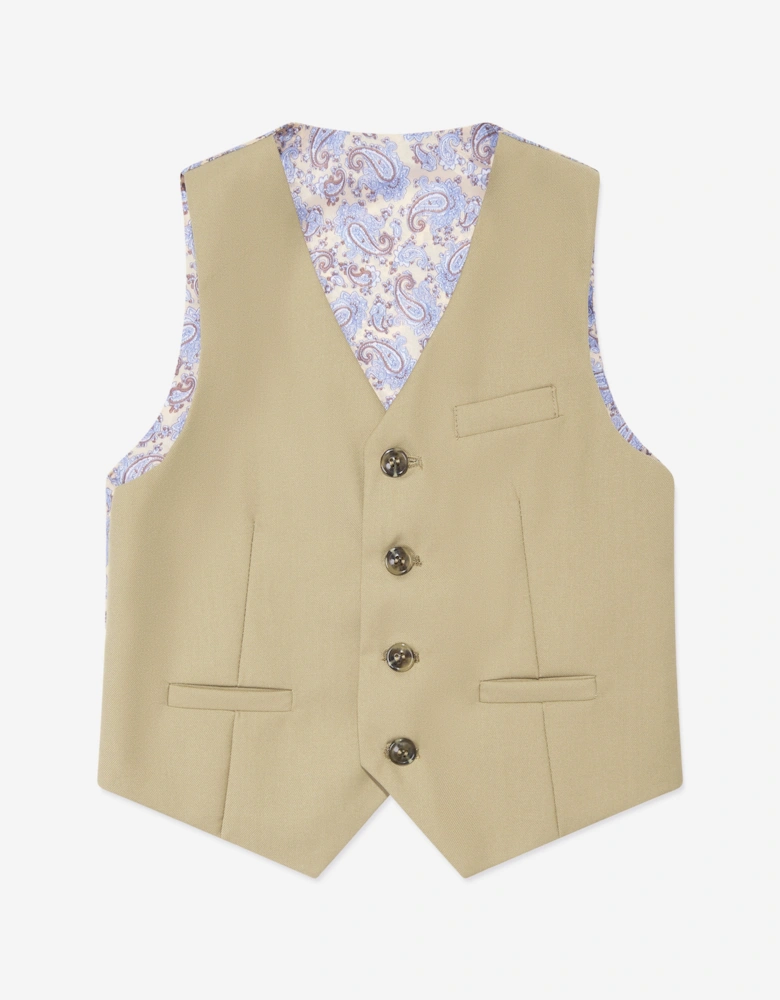Boys 7 Piece Suit Set in Beige