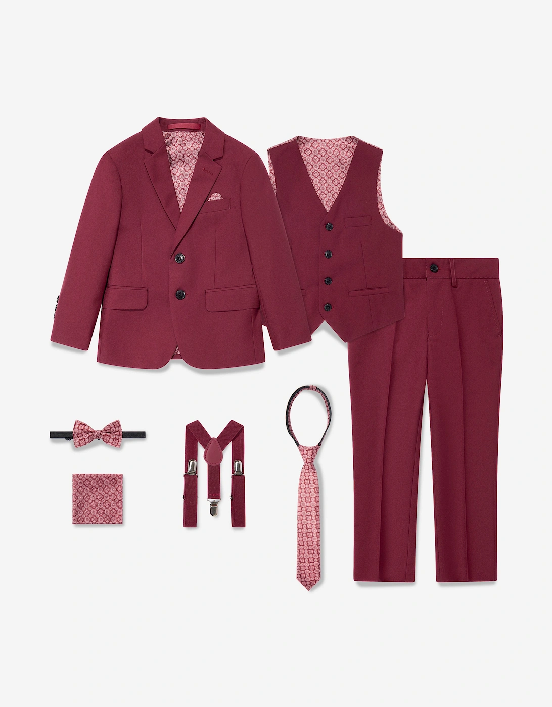 Boys 7 Piece Suit Set in Red, 6 of 5