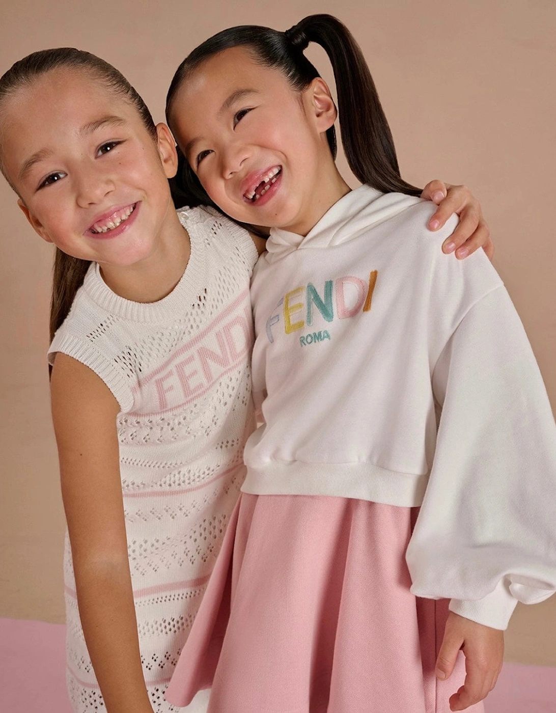 Girls Cropped Hoodie in White