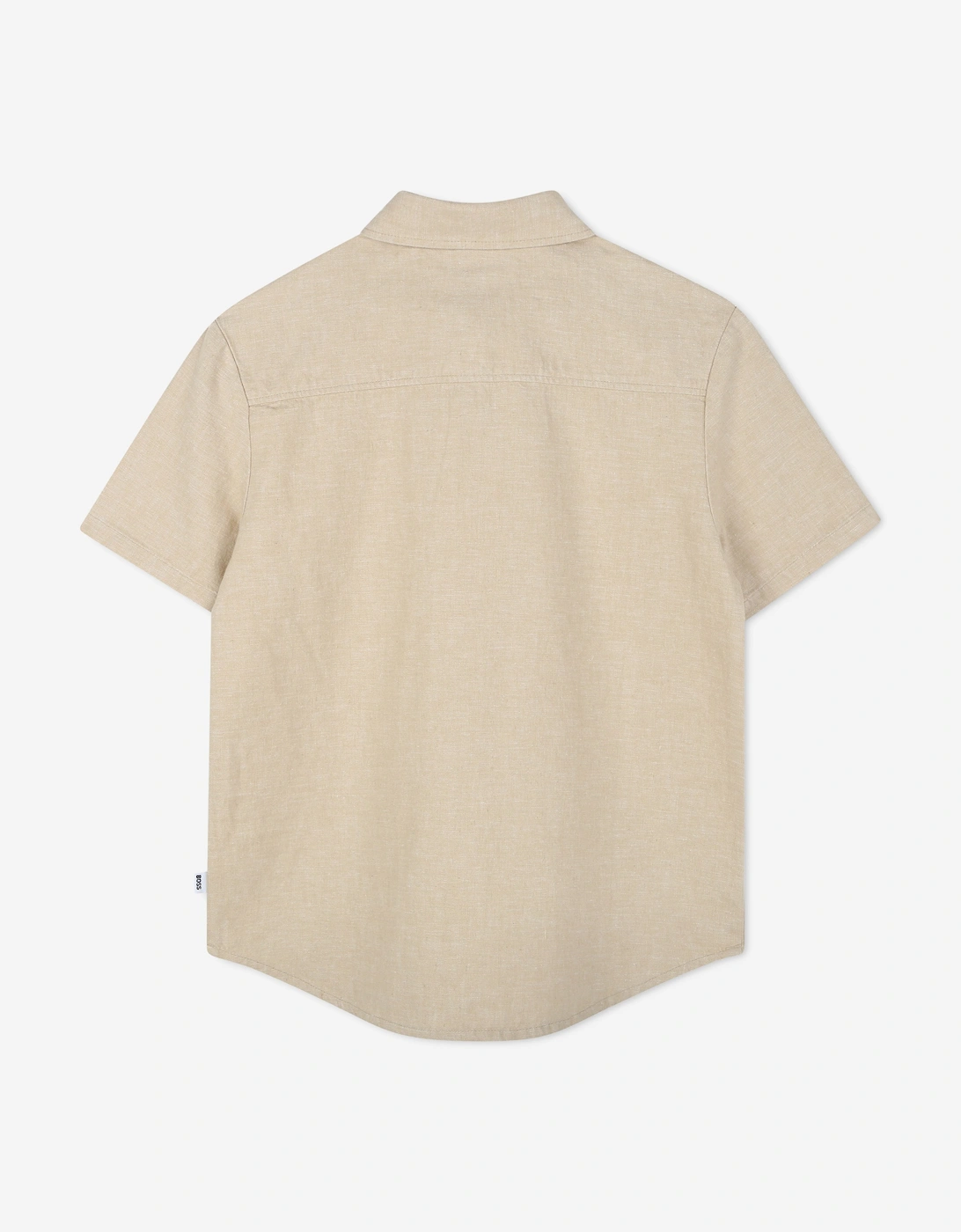 BOSS Boys Linen Shirt in Beige