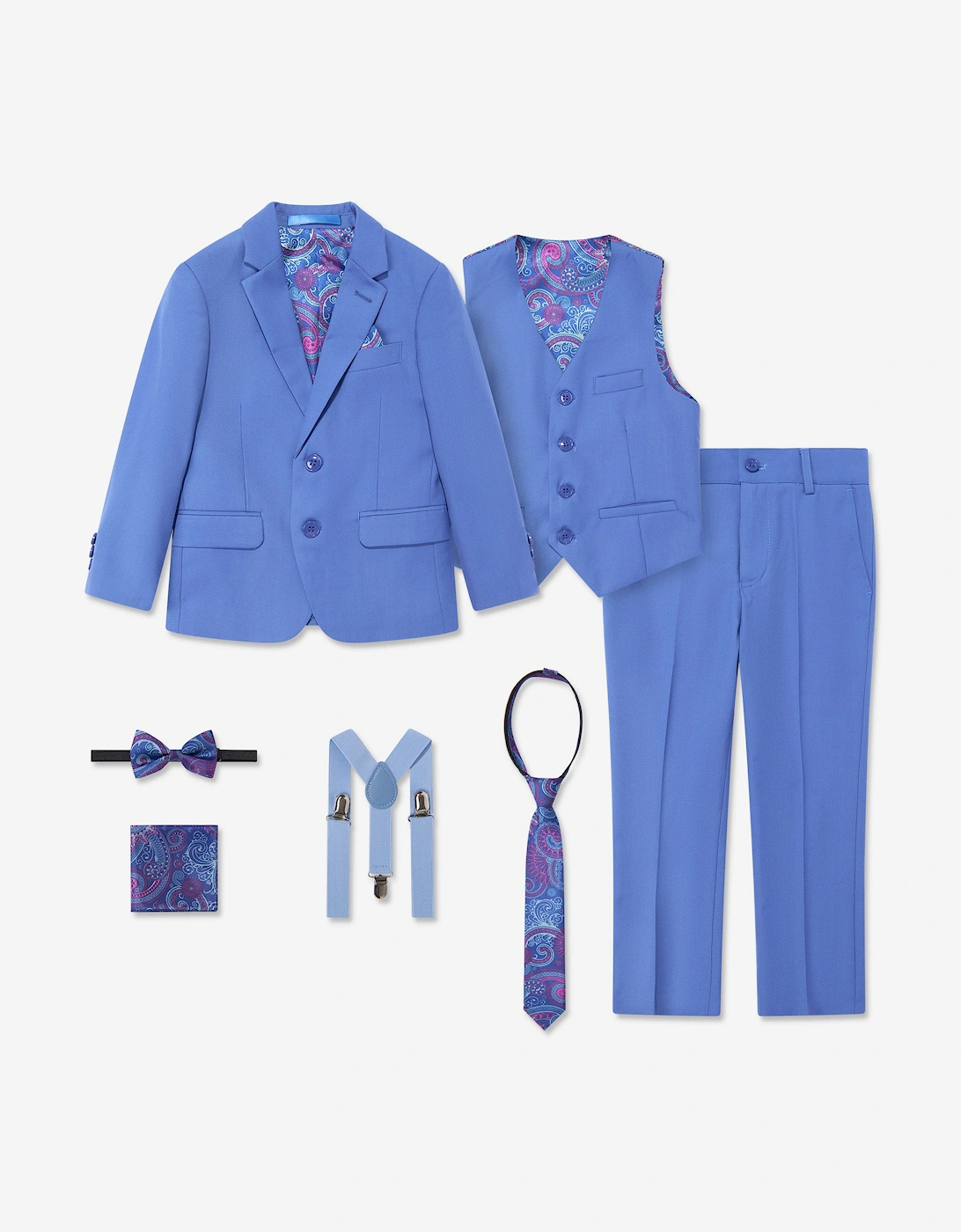 Boys 7 Piece Suit Set in Blue, 6 of 5