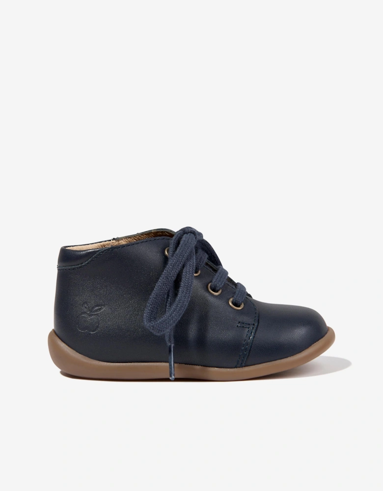 Pom D'Api Kids Leather Stand Up Boots in Navy