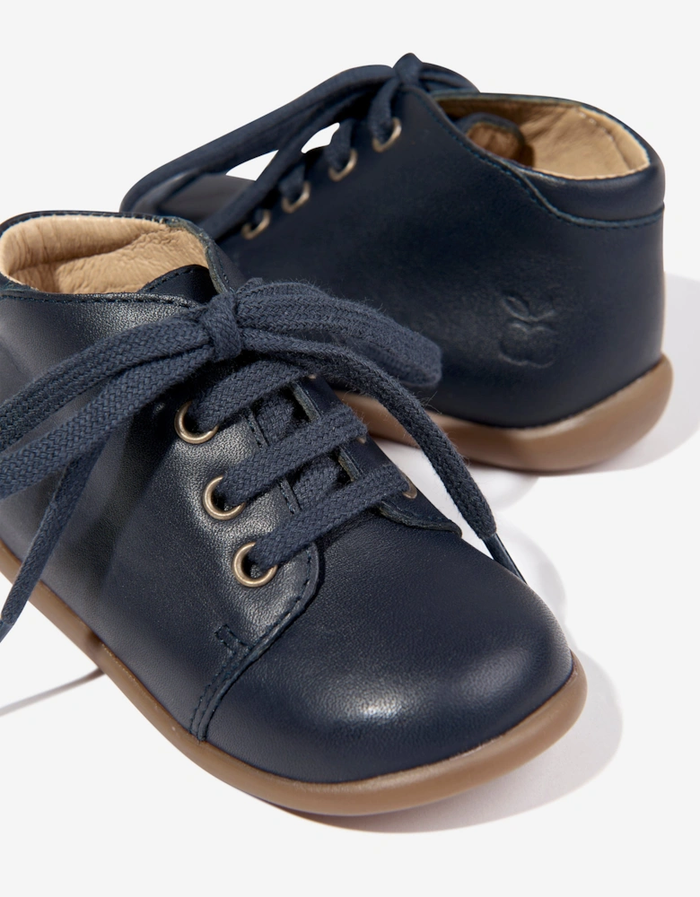 Pom D'Api Kids Leather Stand Up Boots in Navy