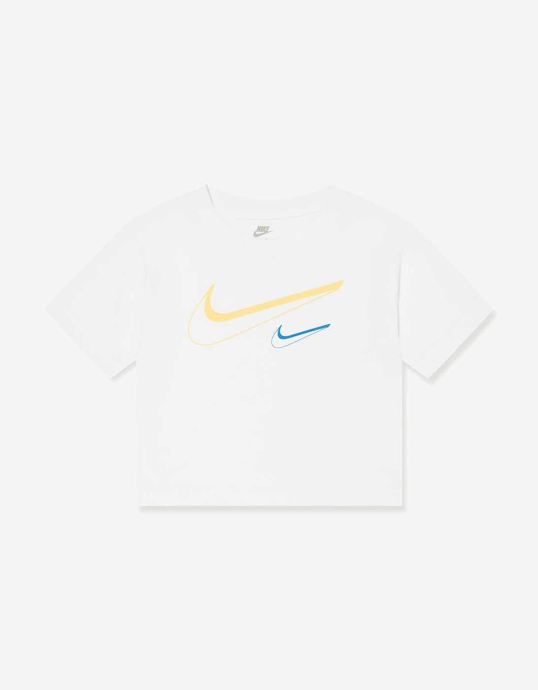 Girls Swoosh Logo Boxy T-Shirt in White, 5 of 4