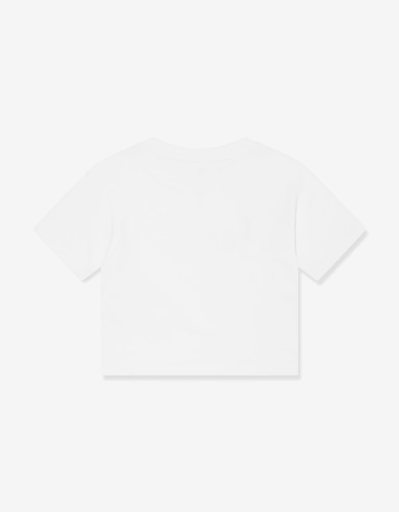 Girls Swoosh Logo Boxy T-Shirt in White