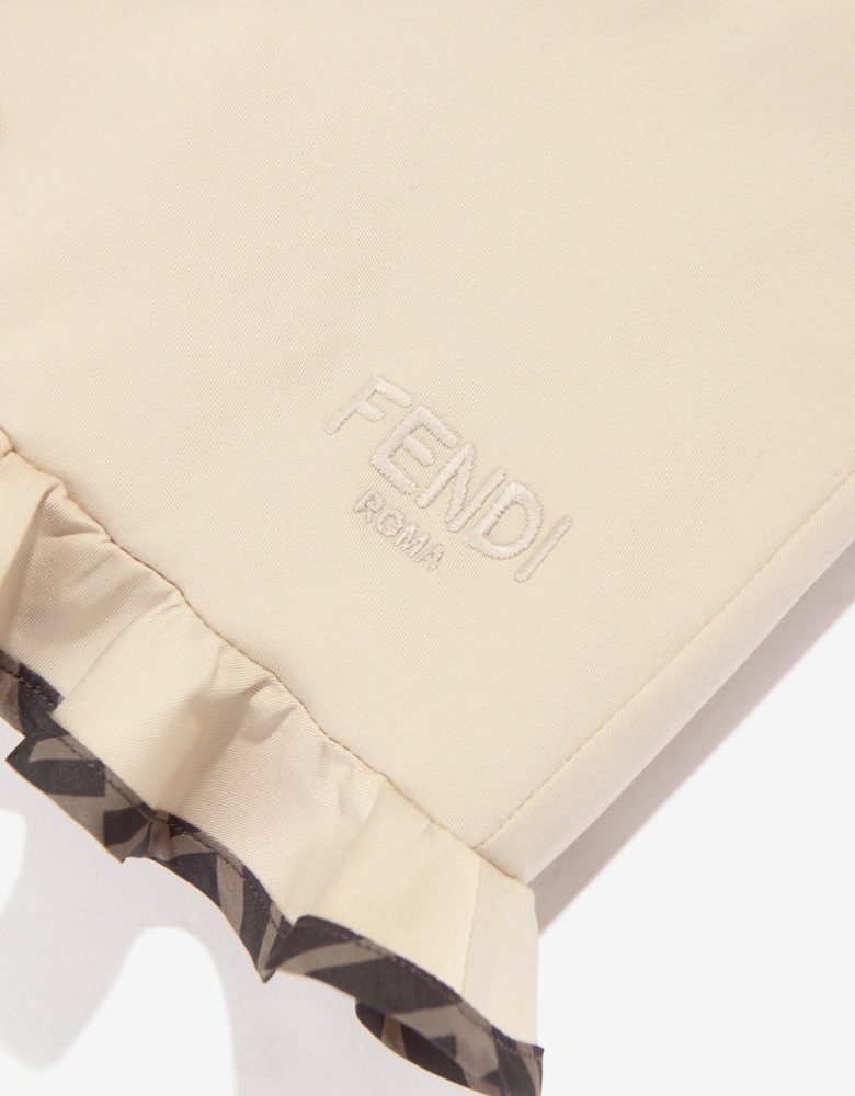 Baby Girls Frilly Playsuit in Beige