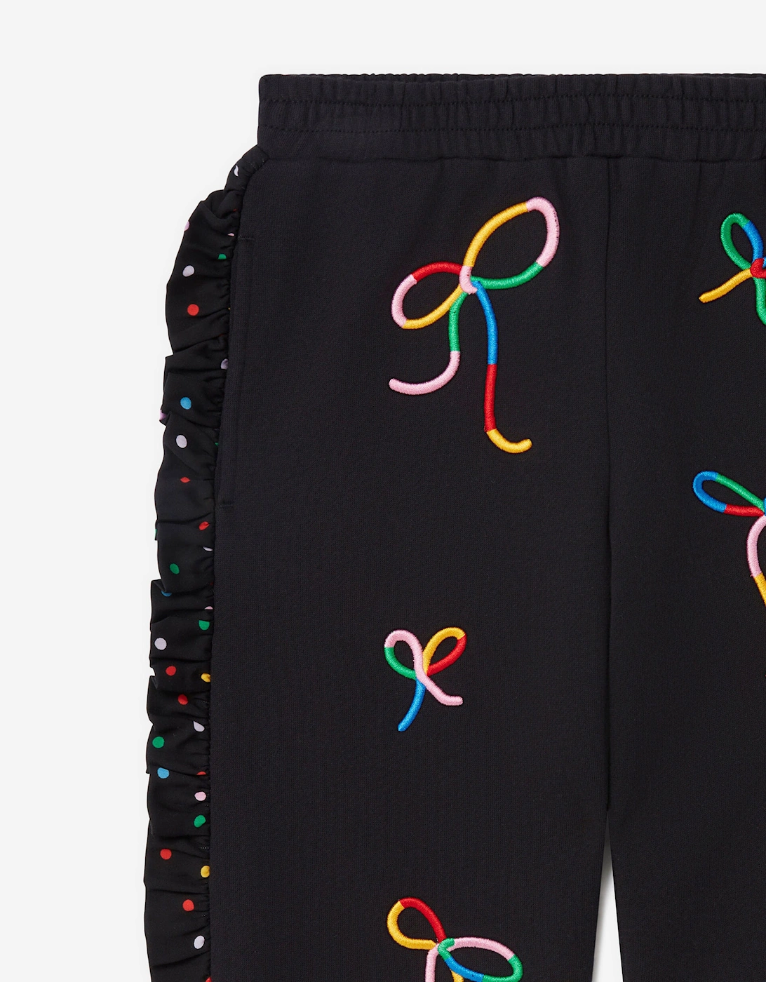 Girls Bow Joggers in Black