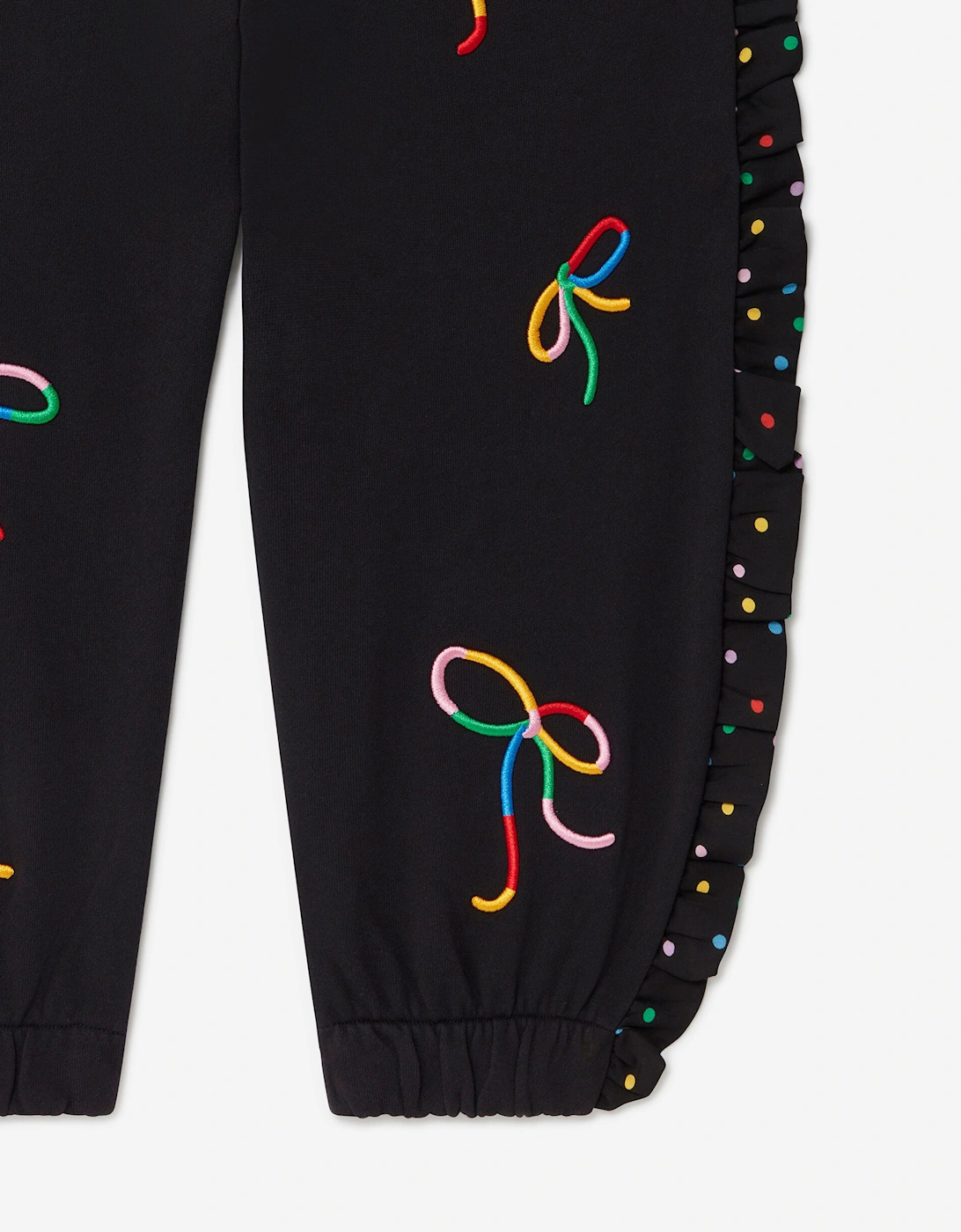 Girls Bow Joggers in Black