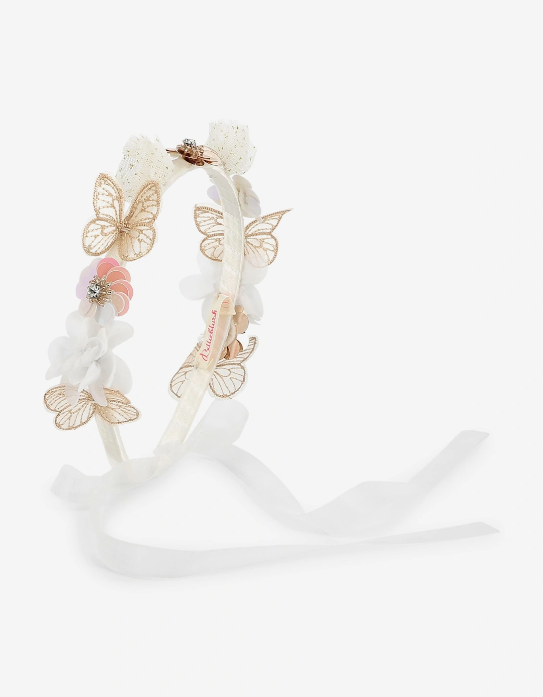 Billieblush Girls Flower and Butterfly Headband in Ivory, 5 of 4