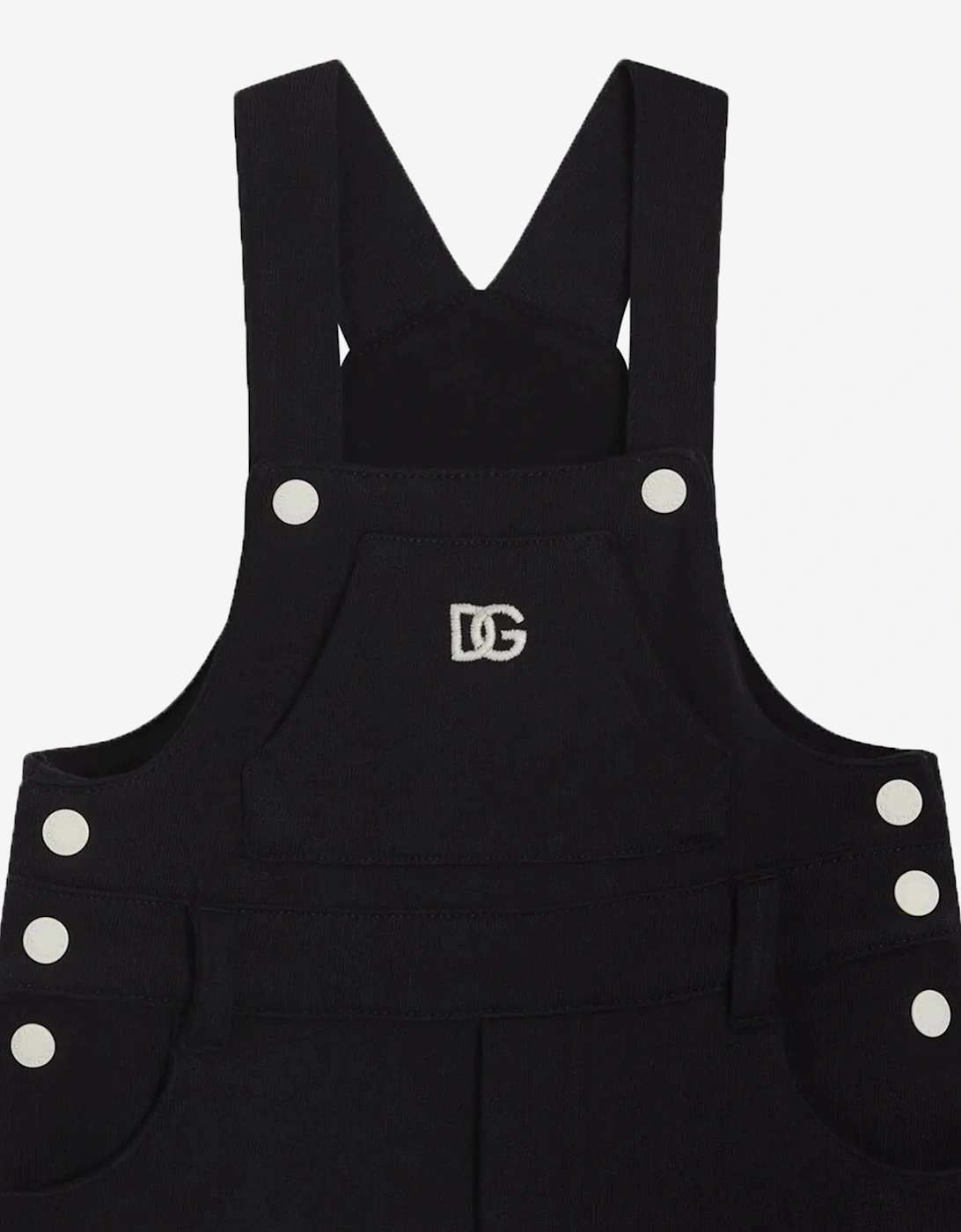 Baby Embroidered Logo Dungarees in Black