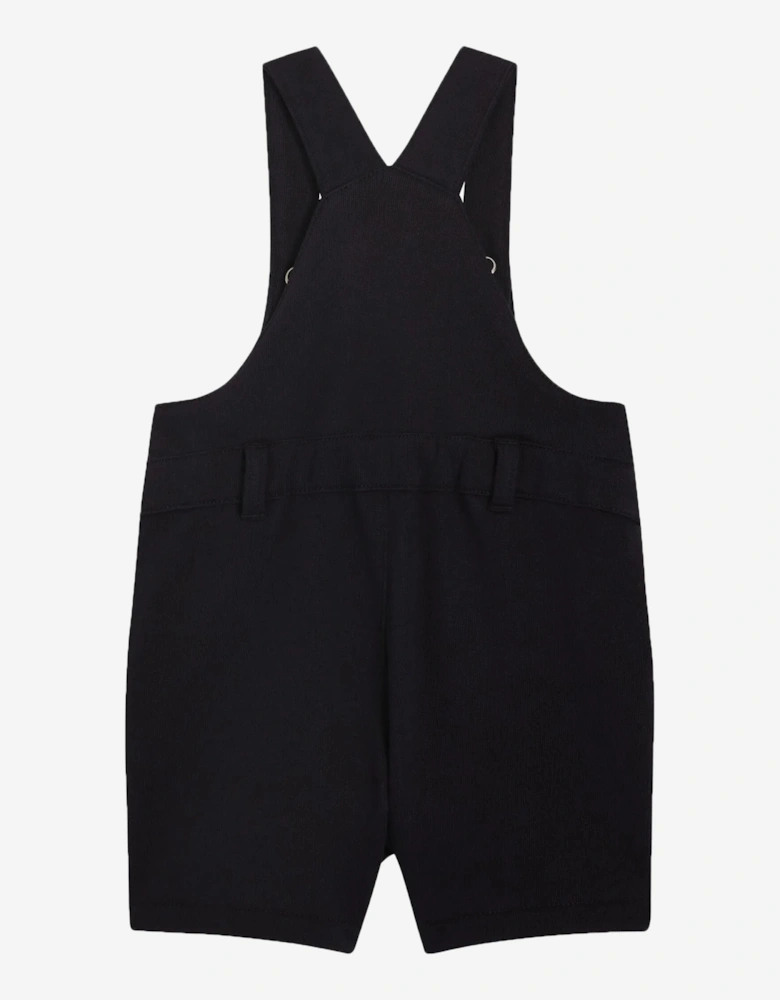 Baby Embroidered Logo Dungarees in Black