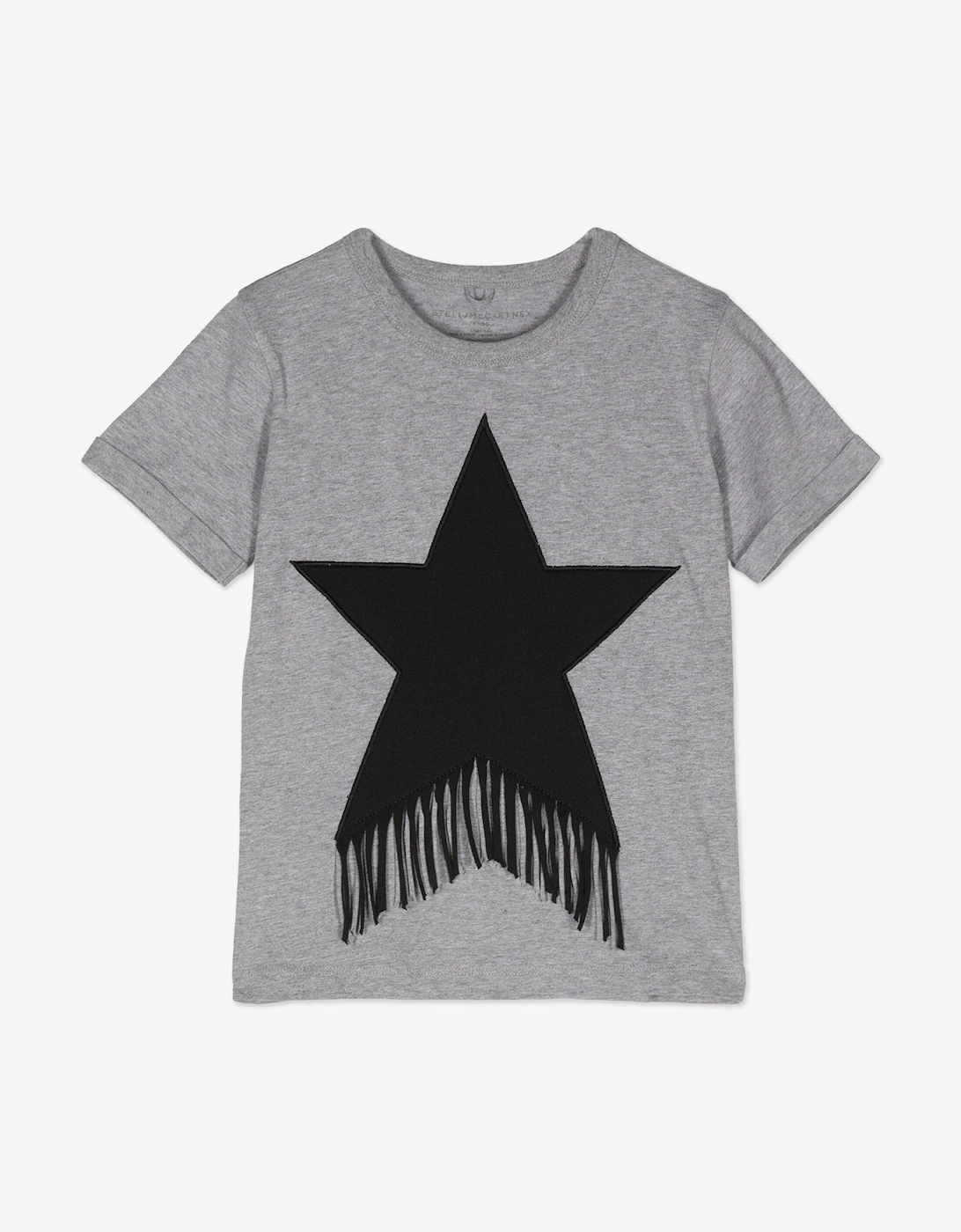 Girls Tassel Star T-Shirt in Grey, 4 of 3