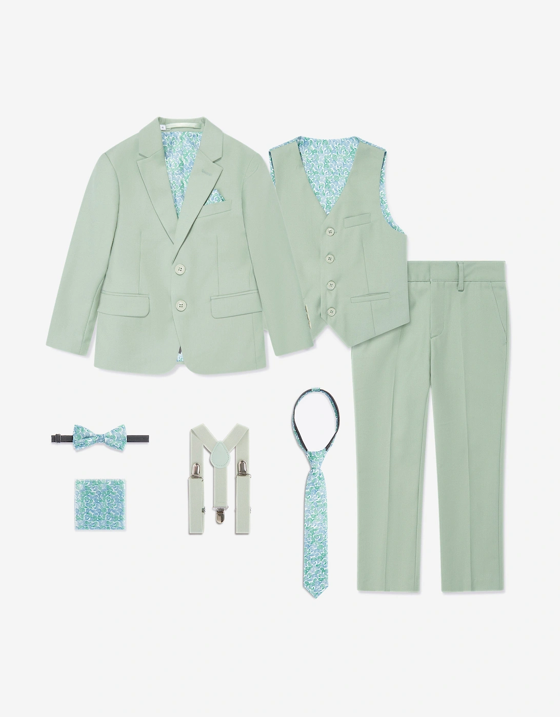 Boys 7 Piece Suit Set in Green, 6 of 5