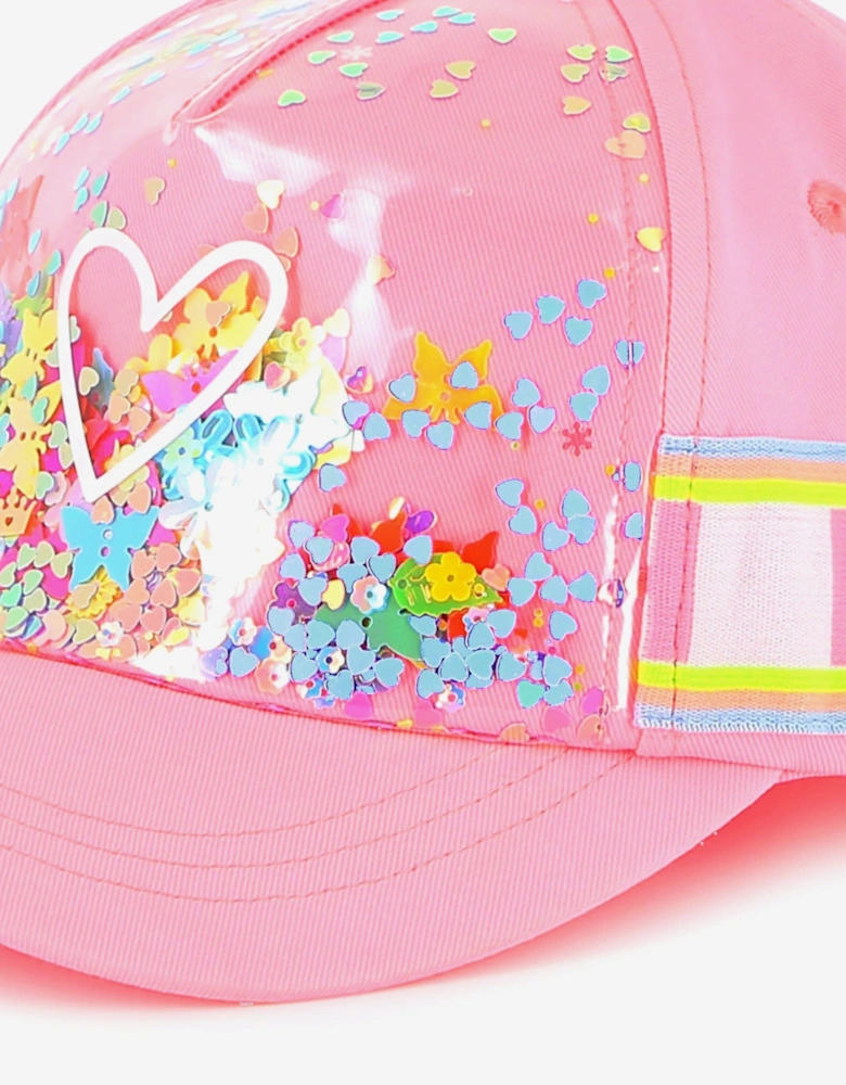 Billieblush Girls Confetti Heart Cap in Pink