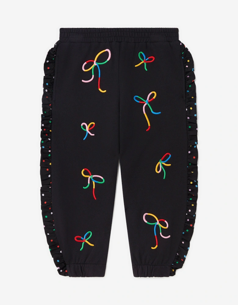 Girls Bow Joggers in Black