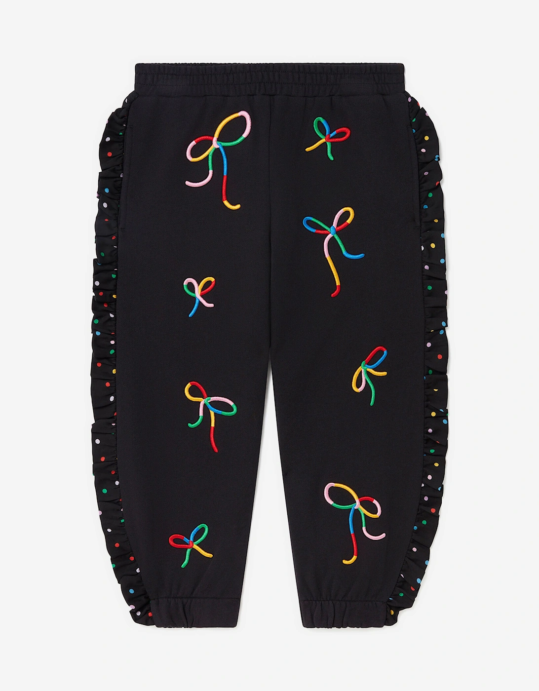 Girls Bow Joggers in Black