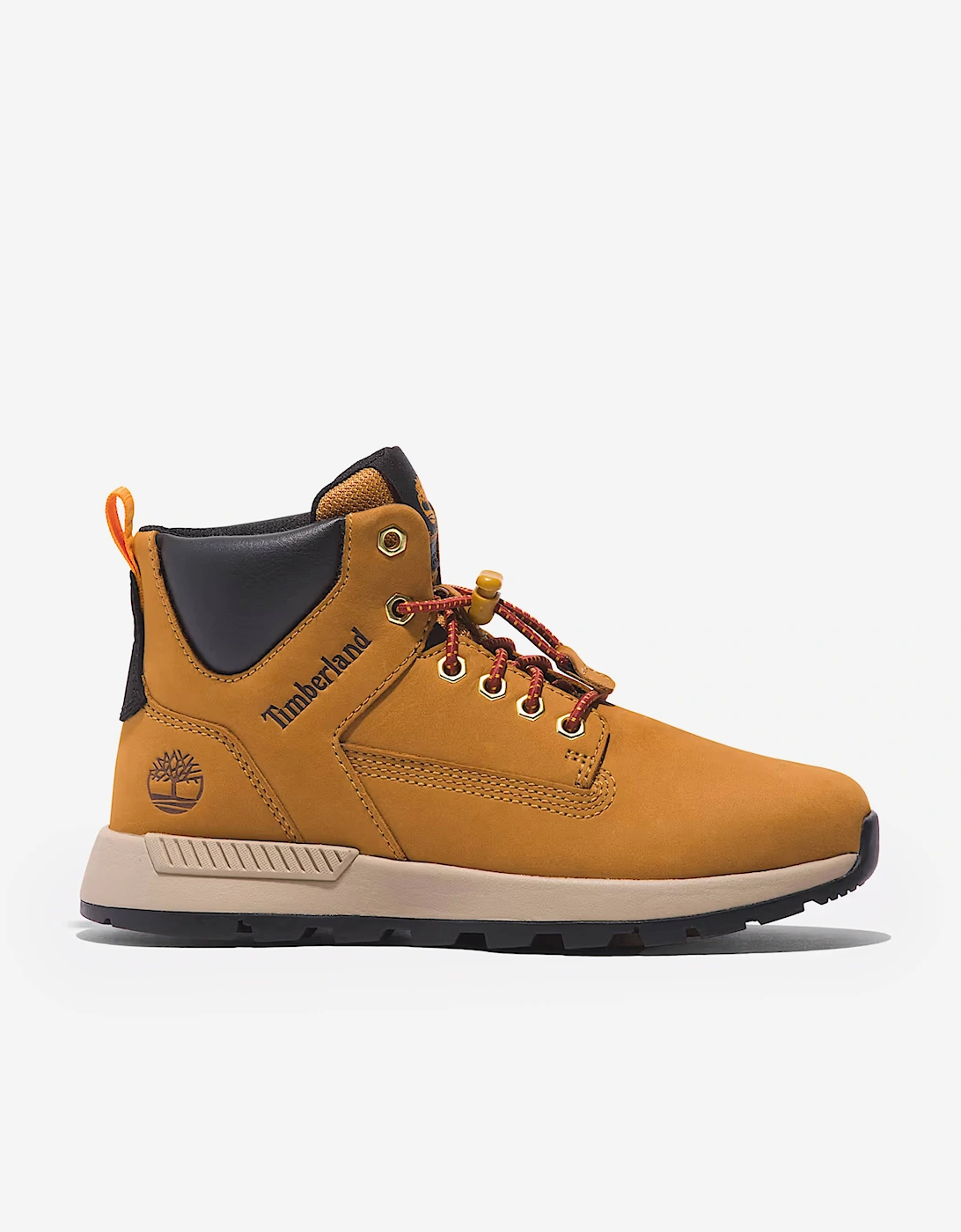 Boys Mid Lace-Up Trainers in Beige, 5 of 4