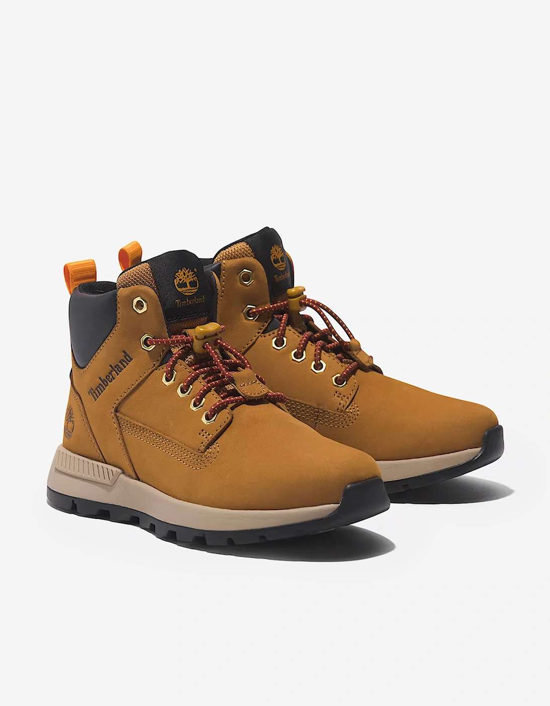Boys Mid Lace-Up Trainers in Beige