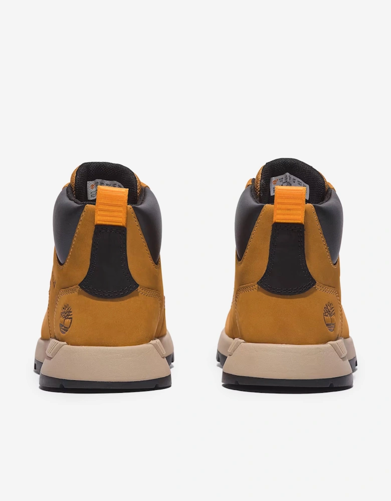 Boys Mid Lace-Up Trainers in Beige
