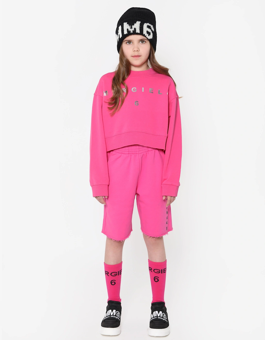 MM6 Kids Logo Shorts In Pink