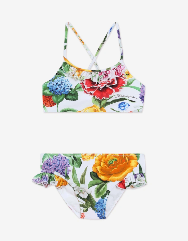 Girls Floral Print Bikini in Multicolour