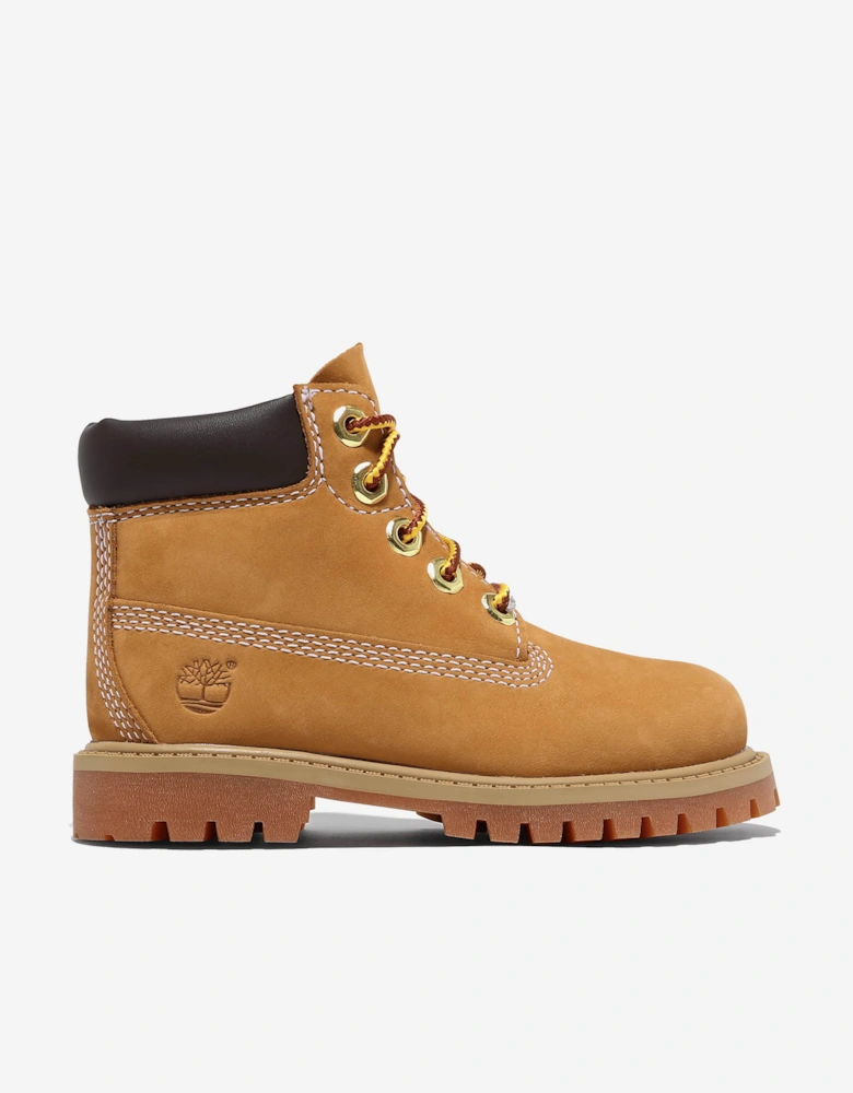 Kids 6 inch Lace-Up Waterproof Boots in Beige