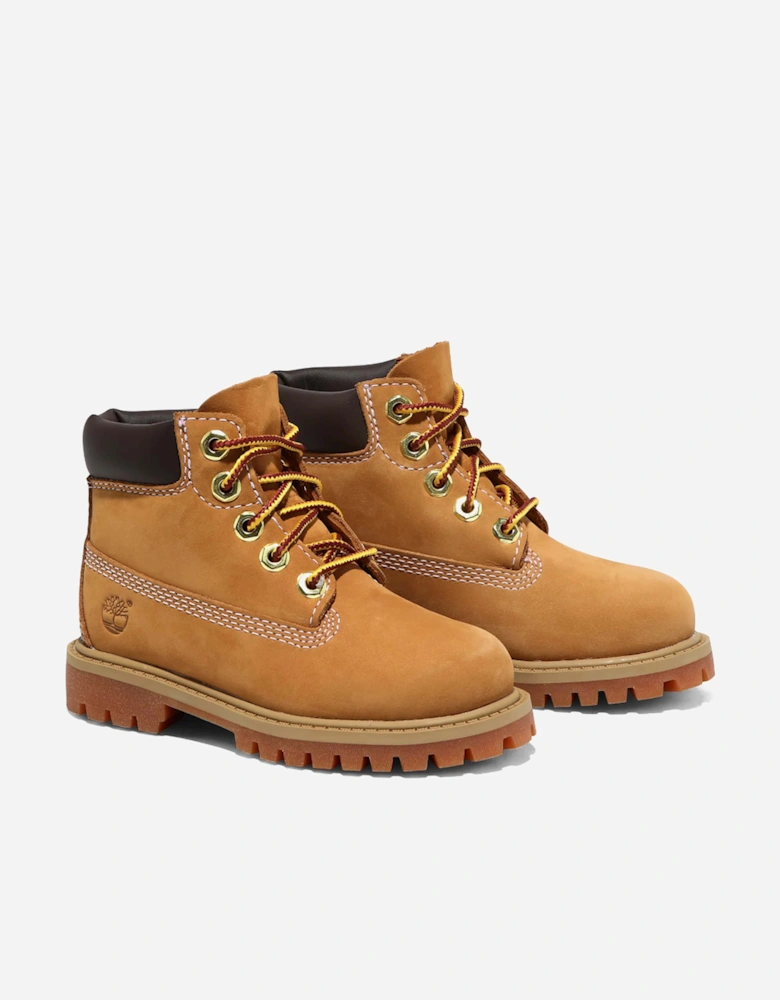 Kids 6 inch Lace-Up Waterproof Boots in Beige