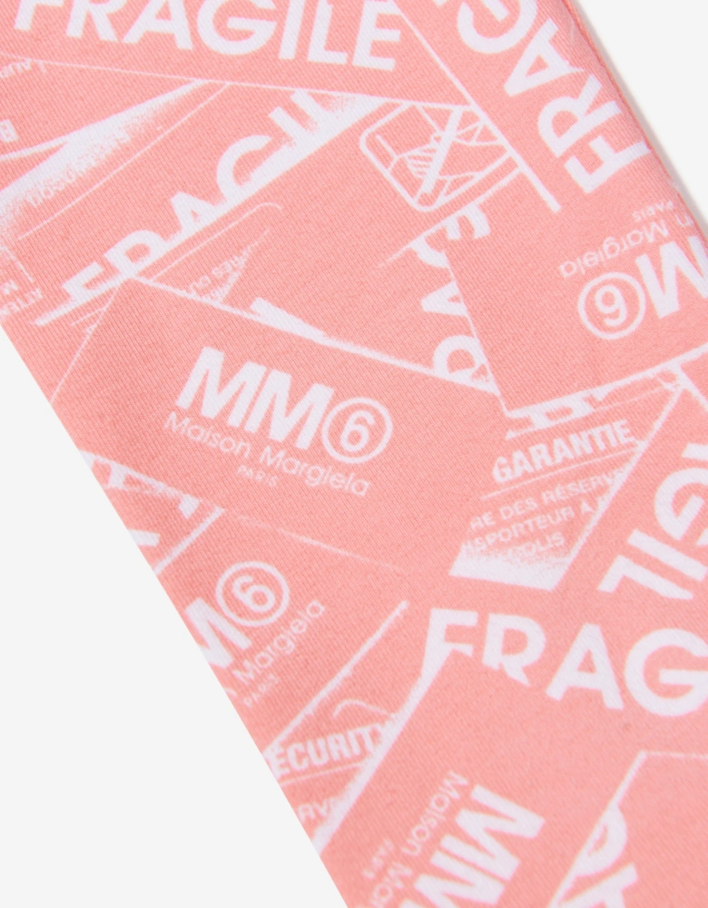 MM6 Kids Fragile Logo Print Leggings