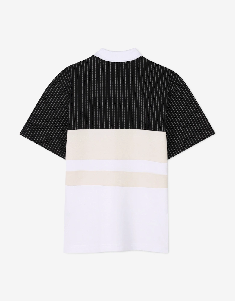 BOSS Boys Striped Logo Polo Shirt in Black