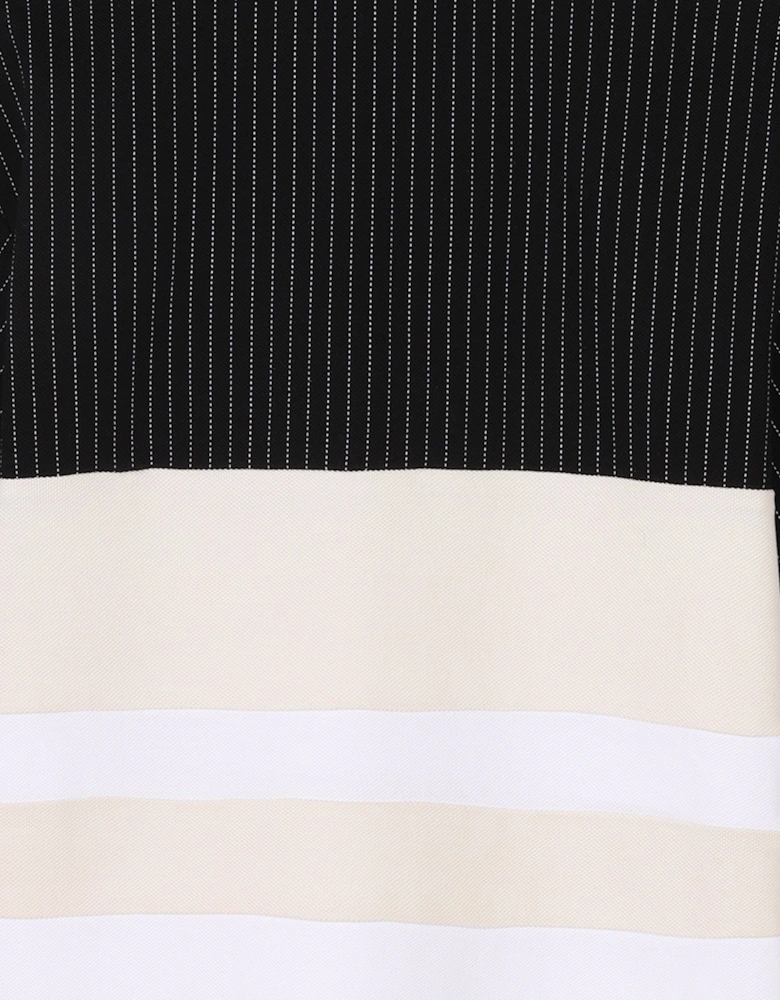 BOSS Boys Striped Logo Polo Shirt in Black