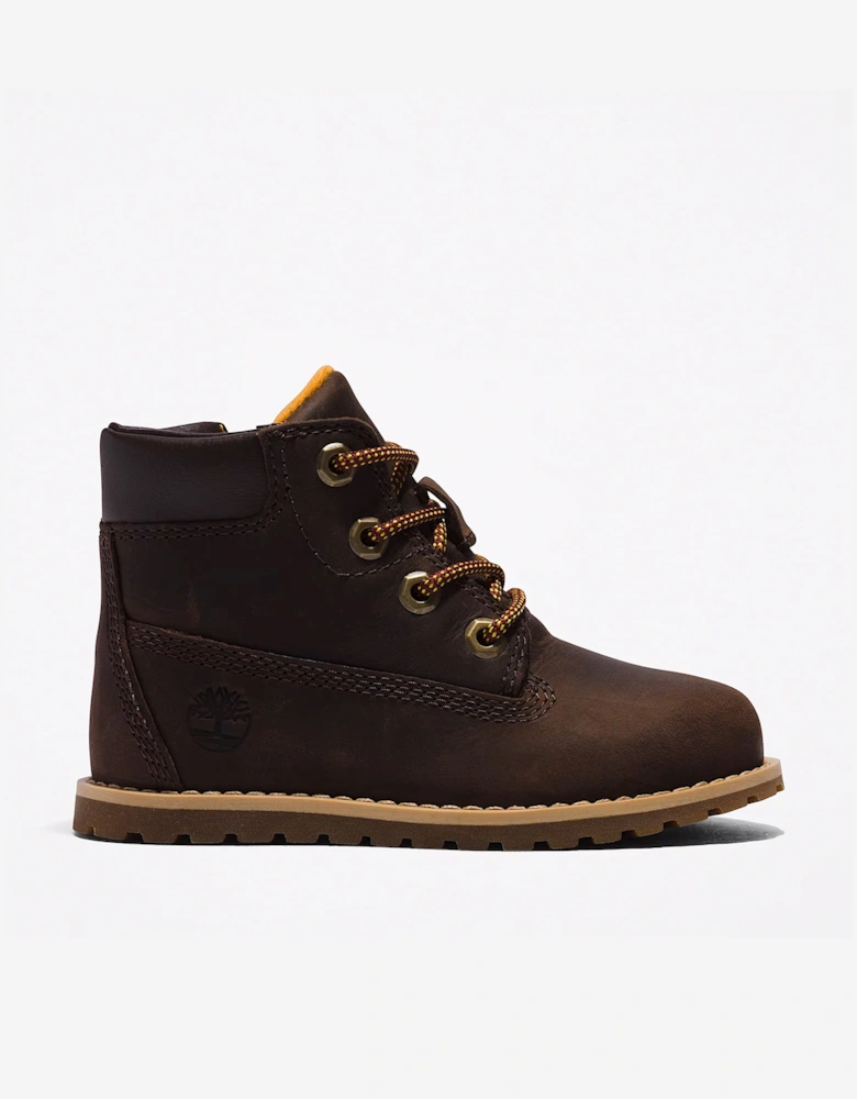 Kids Mid Lace-Up Boots in Brown