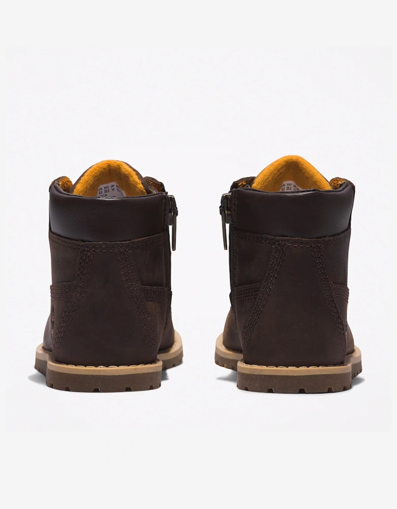 Kids Mid Lace-Up Boots in Brown