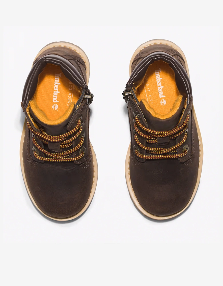 Kids Mid Lace-Up Boots in Brown