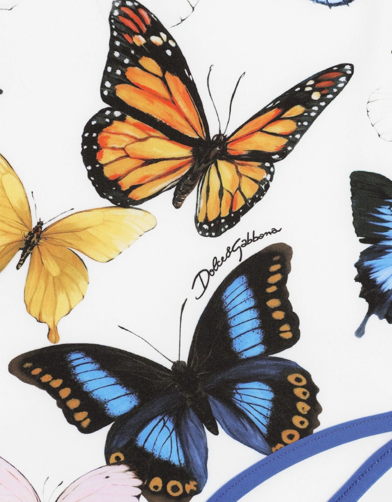 Girls Butterfly Print Swimsuit in Multicolour