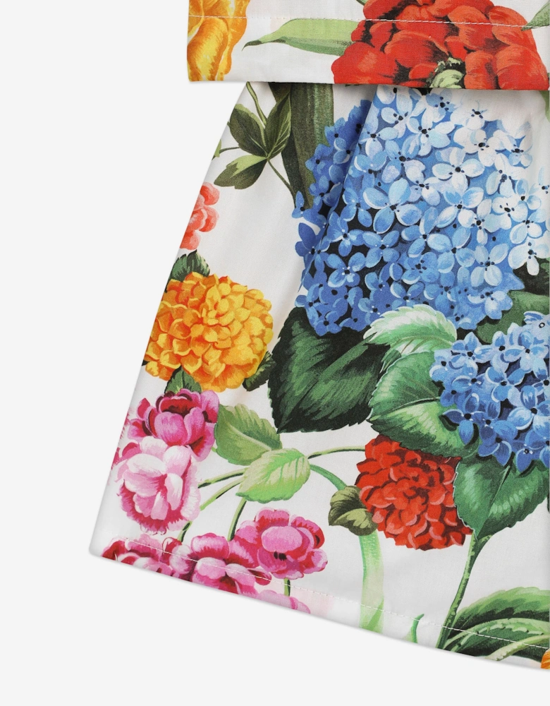 Girls Floral Print Short Set in Multicolour