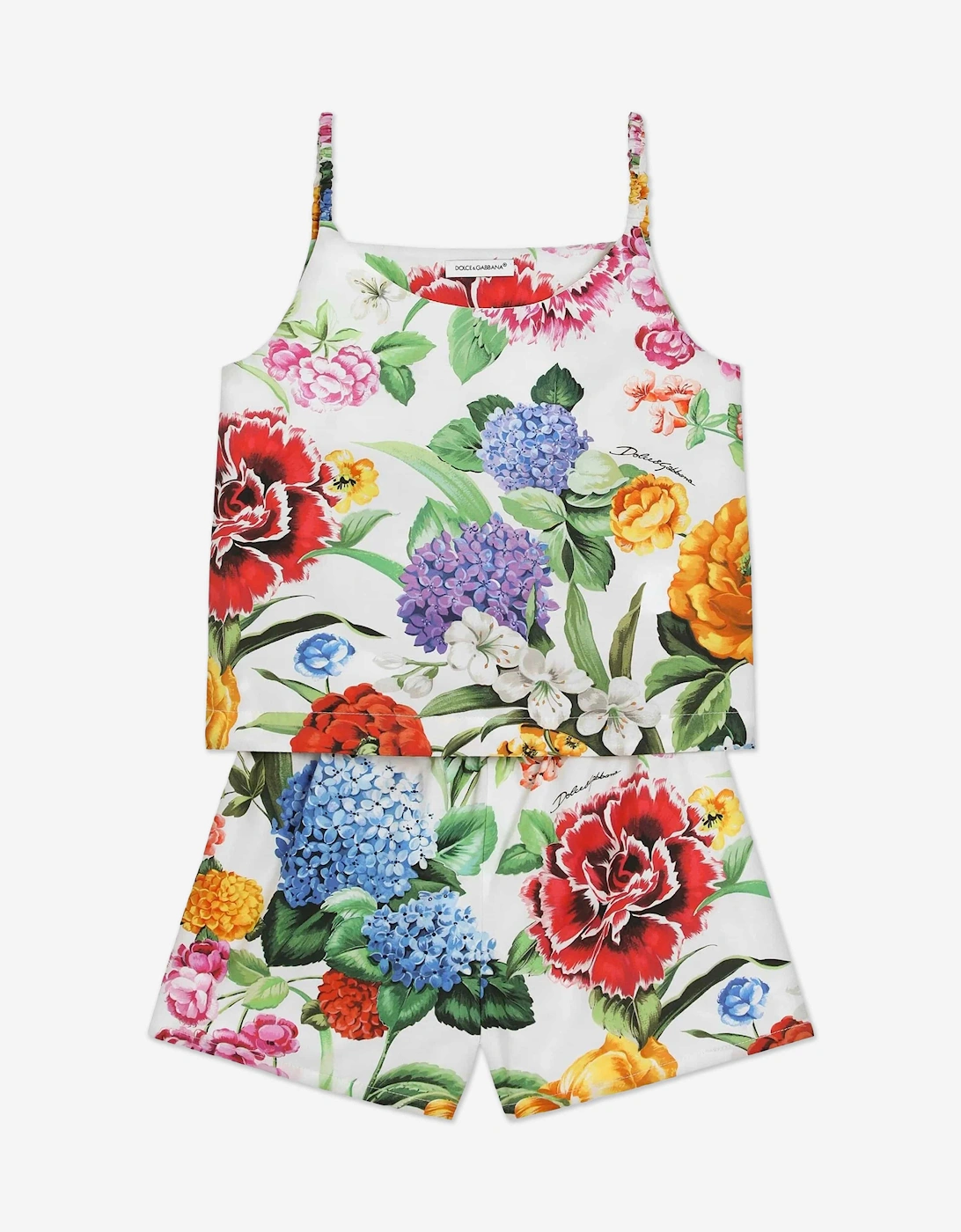 Girls Floral Print Short Set in Multicolour, 5 of 4