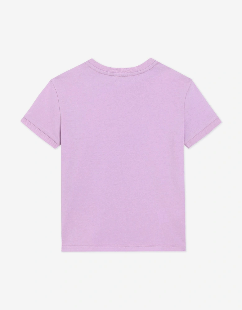 Girls Plaque Logo T-Shirt in Purple