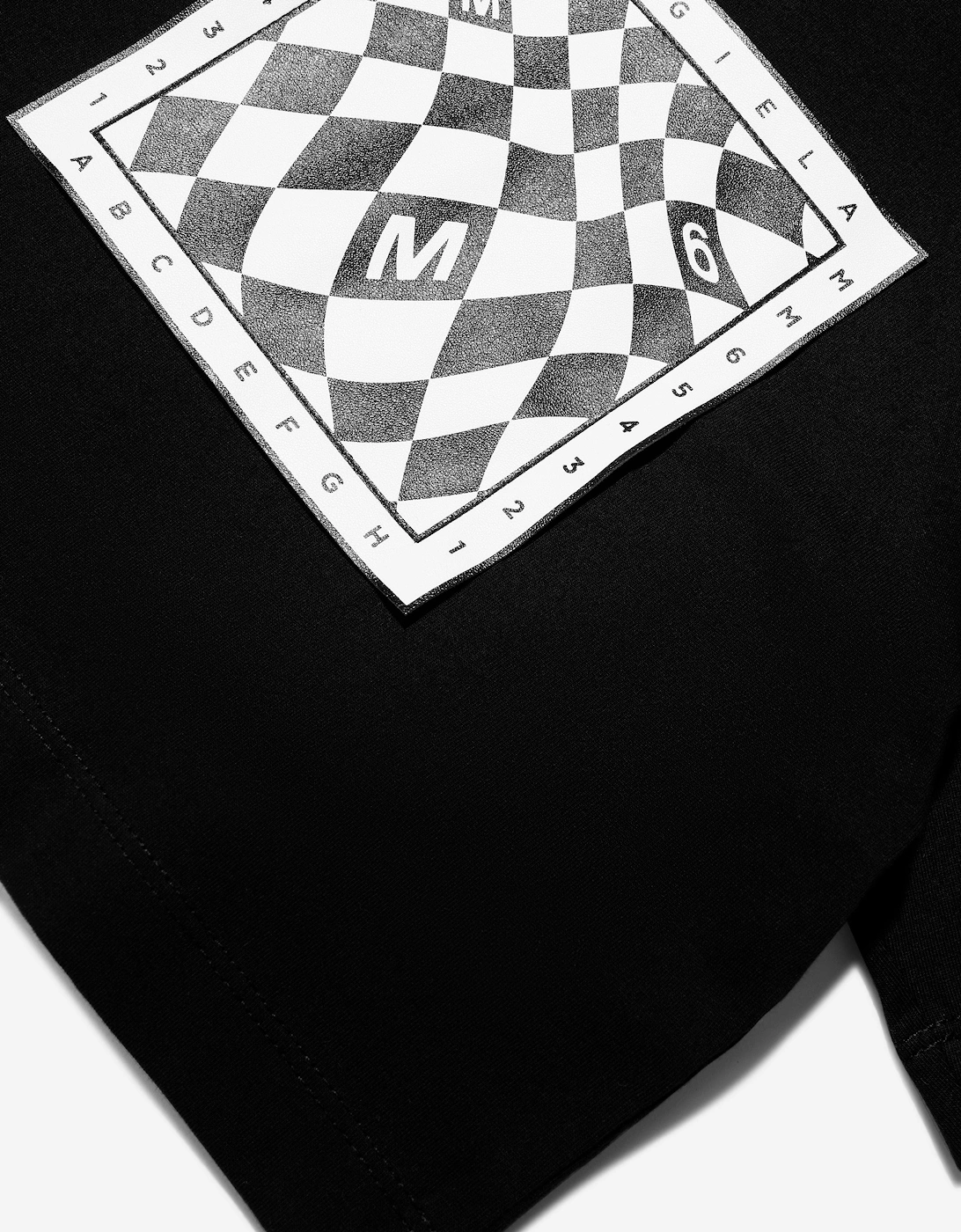 MM6 Girls Cropped Logo Print T-Shirt In Black