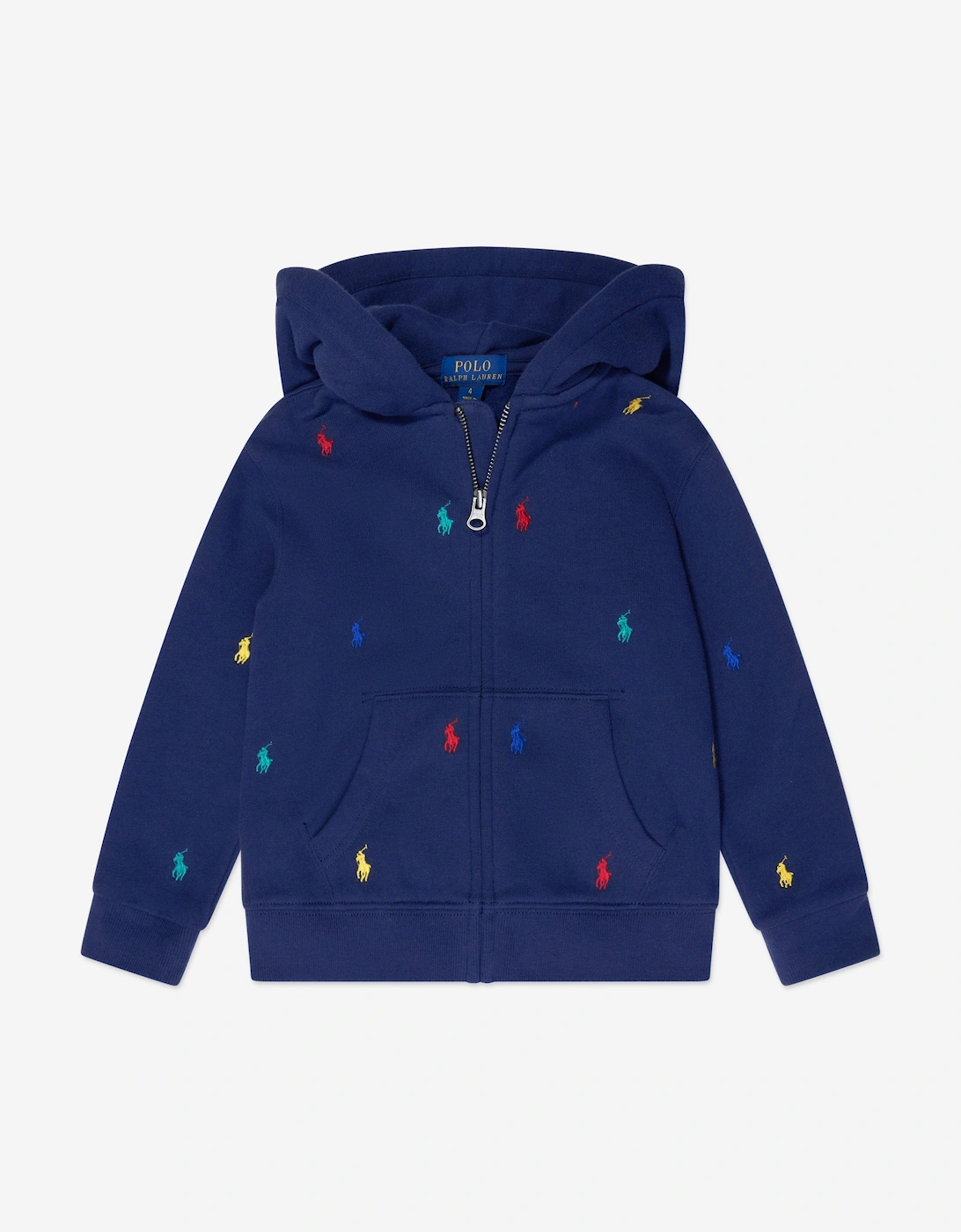 Boys Logo Zip Up Top in Navy, 5 of 4