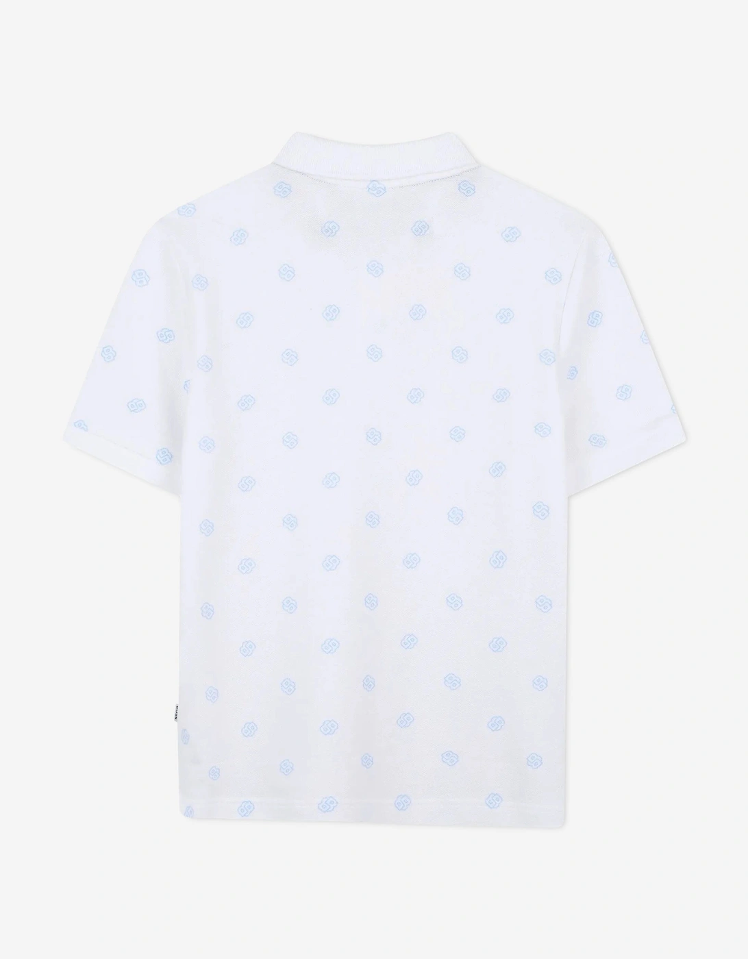 BOSS Boys Logo Polo Shirt in White