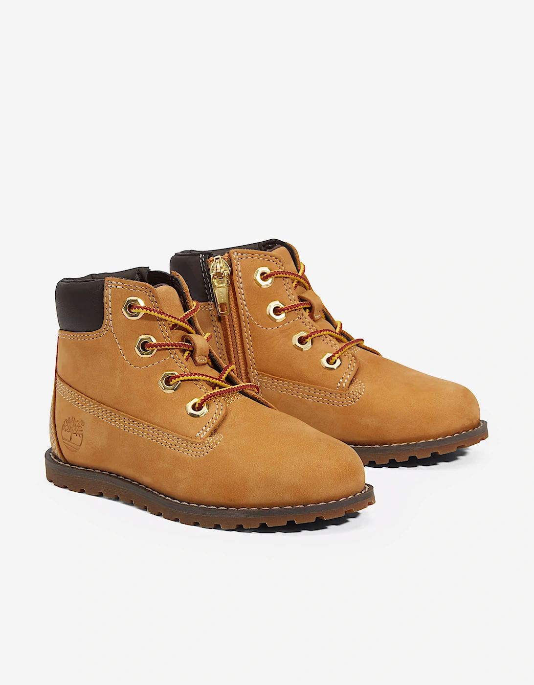 Kids Mid Lace-Up Boots in Beige