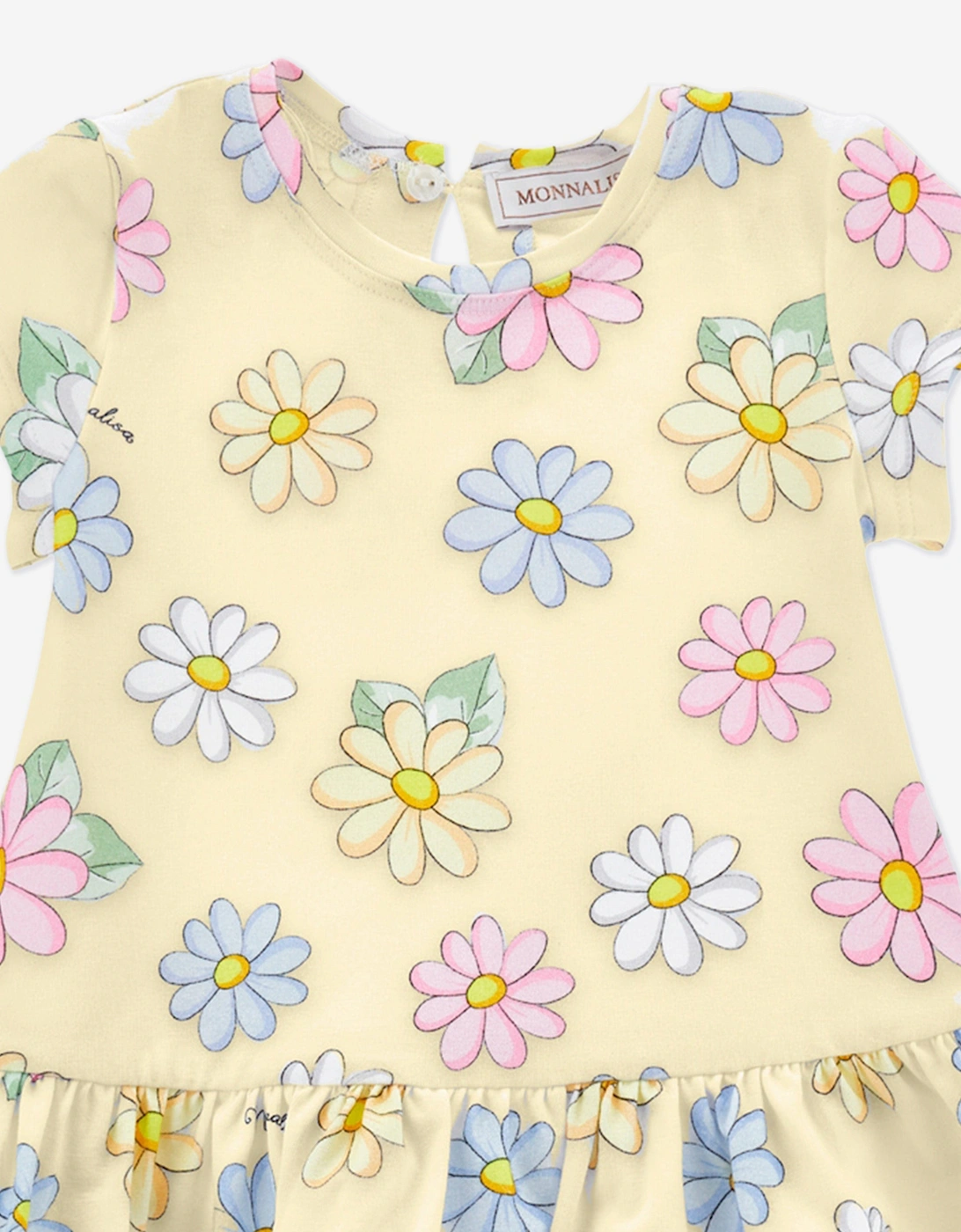 Baby Girls Flower Print Dress in Yellow