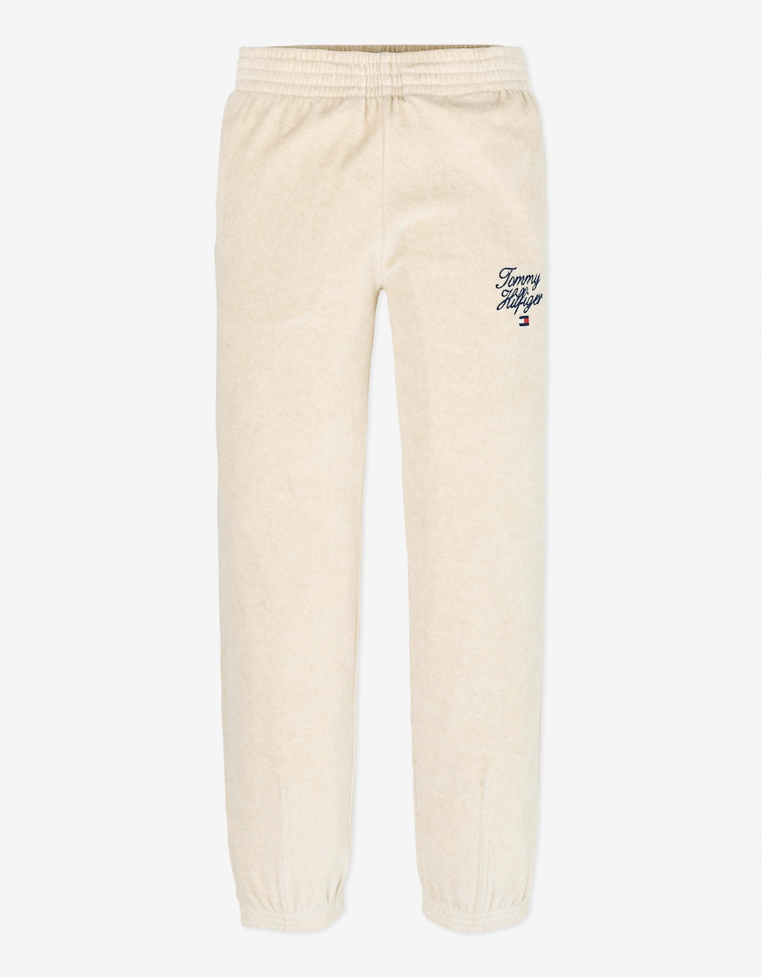 Girls Script Logo Velour Pants in Beige, 5 of 4