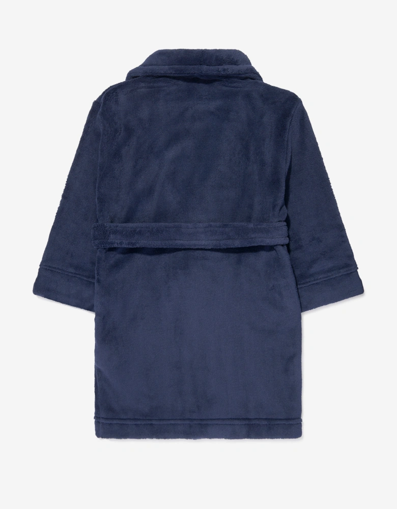 Boys Bear Patch Robe in Navy